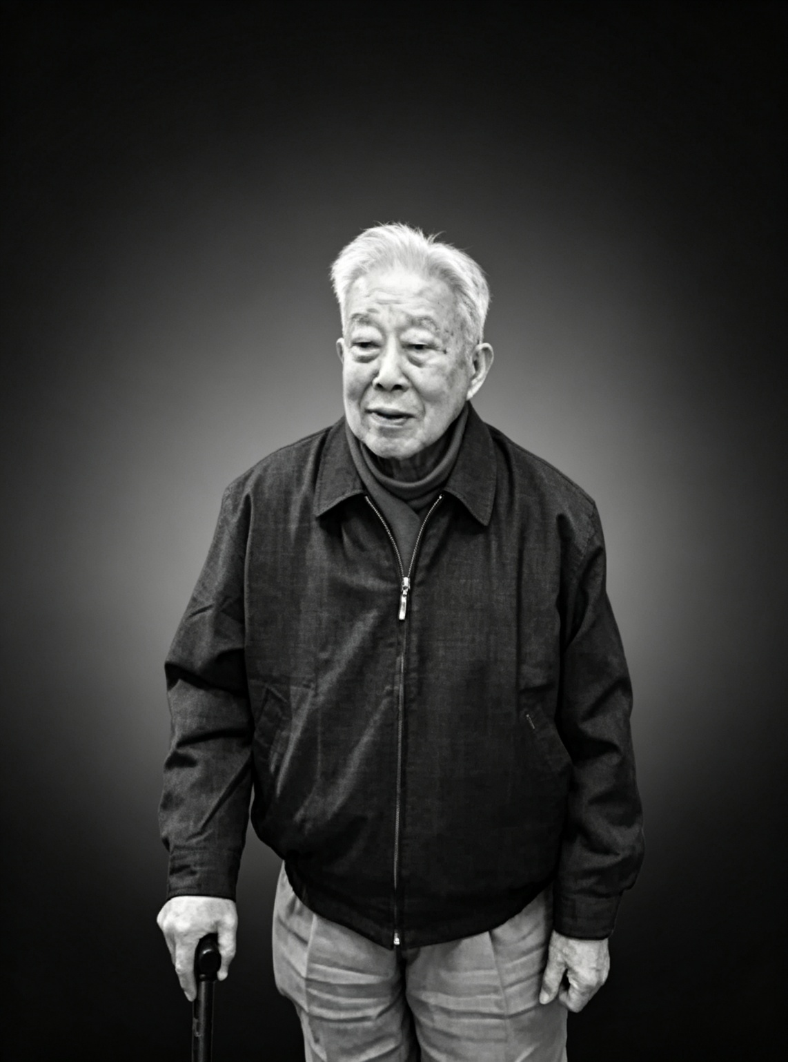 陆元鼎教授黑白肖像